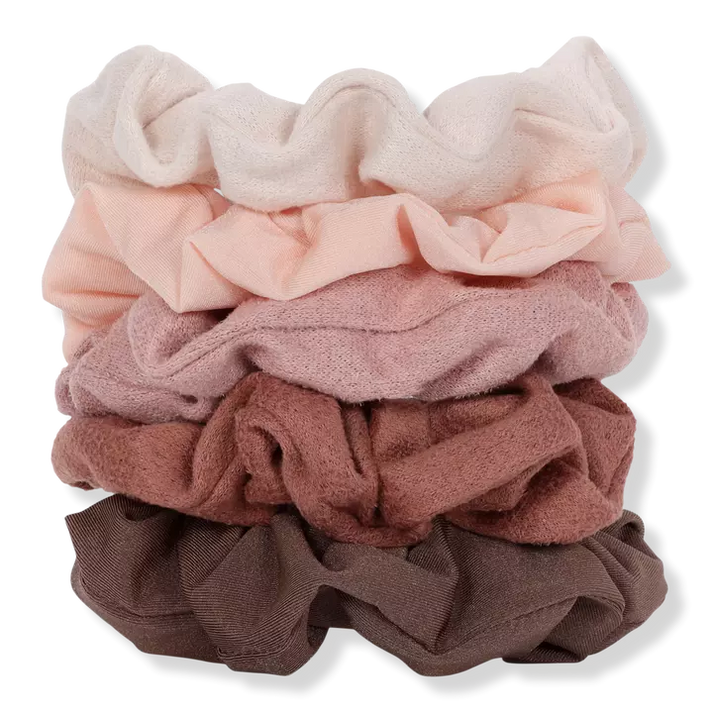 Assorted Textured Scrunchies 5pc Set | KITSCH