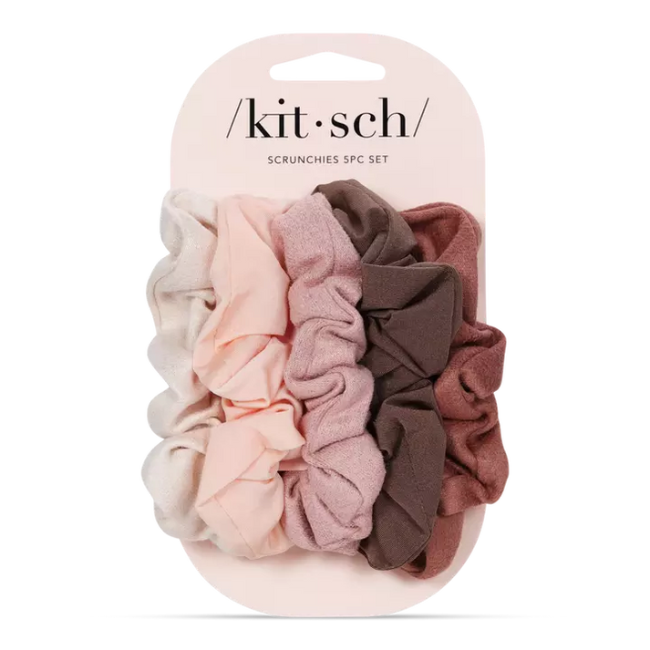 Assorted Textured Scrunchies 5pc Set | KITSCH