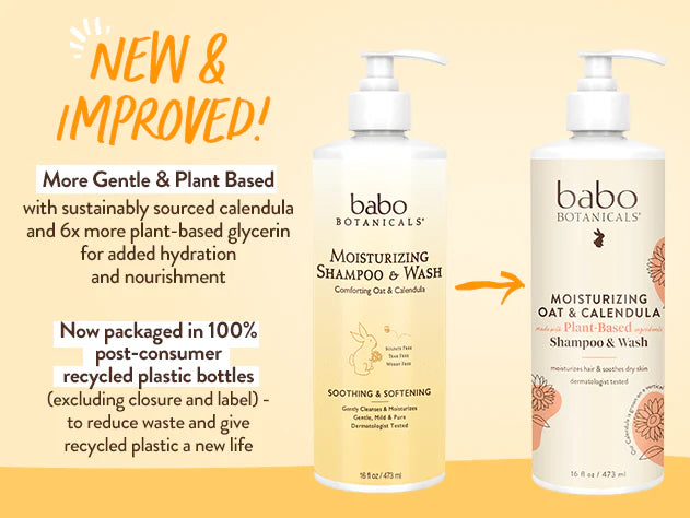 Moisturizing Oat & Calendula Shampoo & Wash - 16oz | BABO BOTANICALS