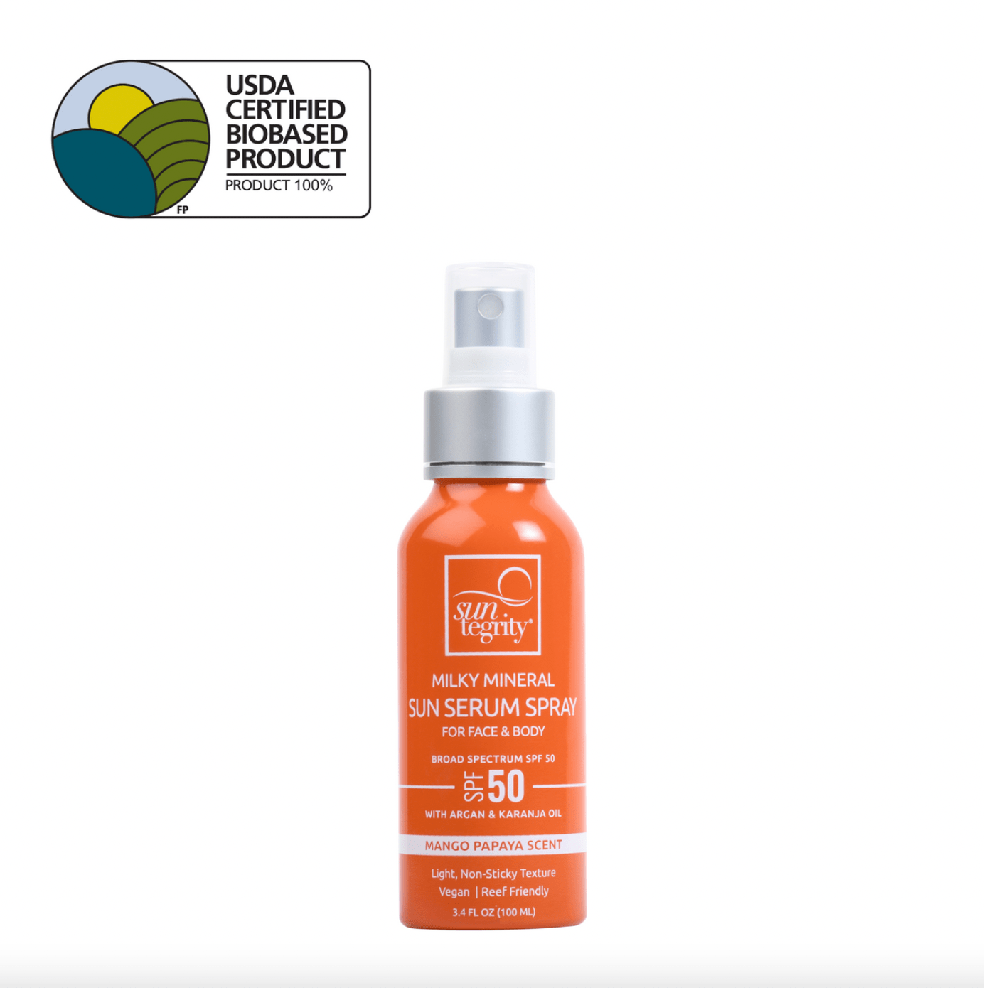 Milky Mineral Sun Serum Spray, Broad Spectrum SPF 50 | SUNTEGRITY