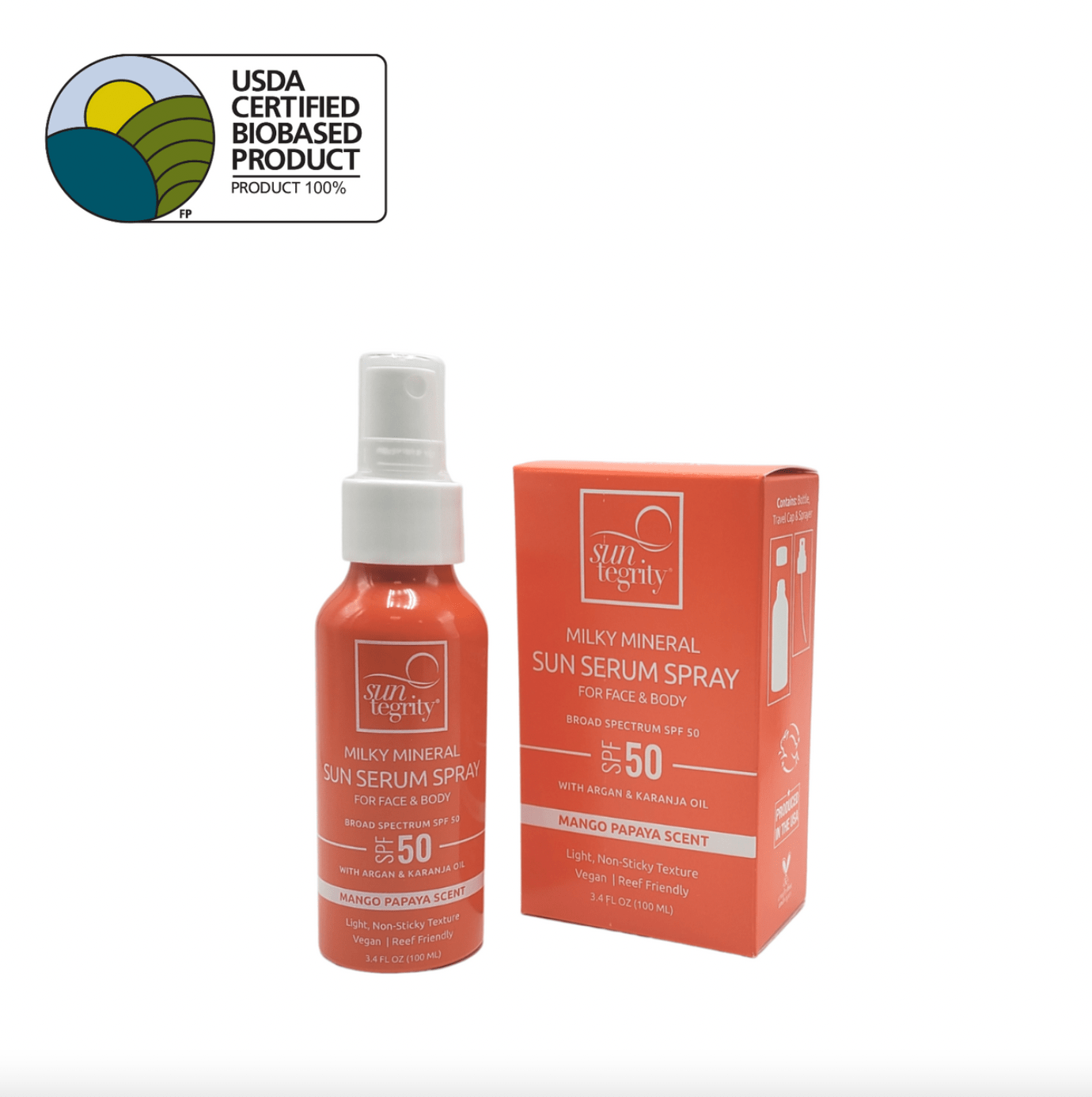 Milky Mineral Sun Serum Spray, Broad Spectrum SPF 50 | SUNTEGRITY