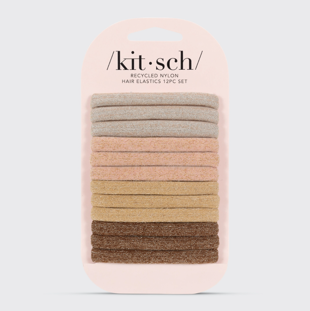 Recycled Nylon Glitter Hair Elastics | KITSCH