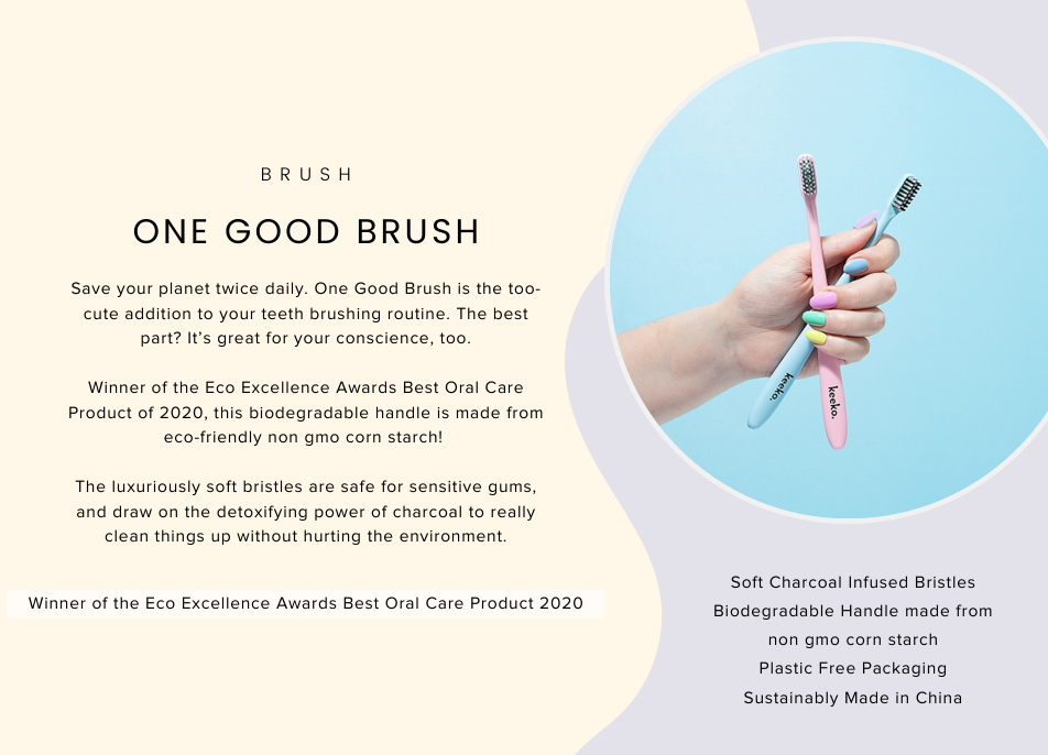 One Good Brush - Biodegradable Toothbrush | KEEKO