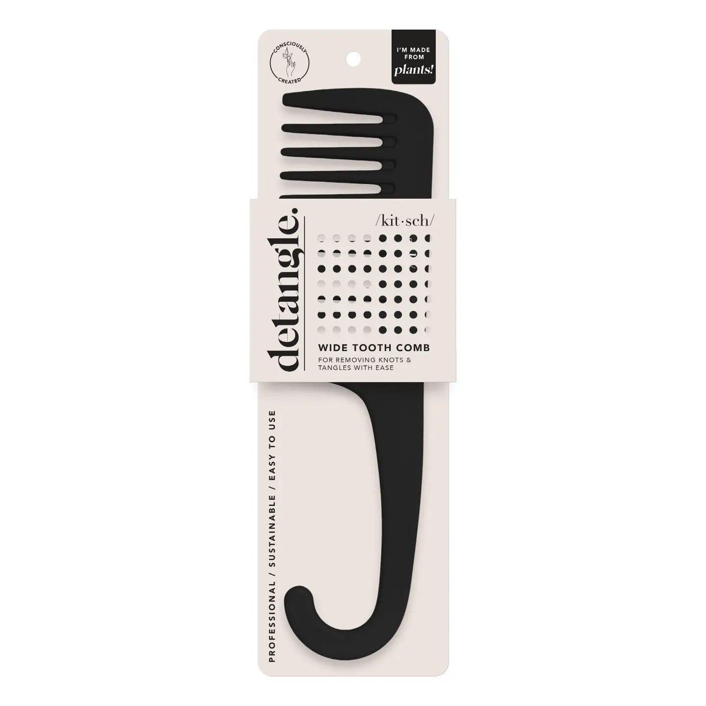 Wide Tooth Comb in Recycled Plastic | KITSCH