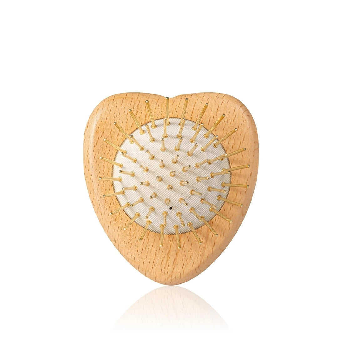 Gua Sha Hair & Scalp Brush Love Heart Wooden Edition | SNOW FOX SKINCARE