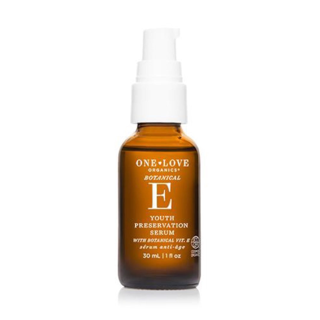 Face Oil and Natural Face Serum with Organic Skin Care Ingredients One Love Organics Botanical E Youth Preservation Serum