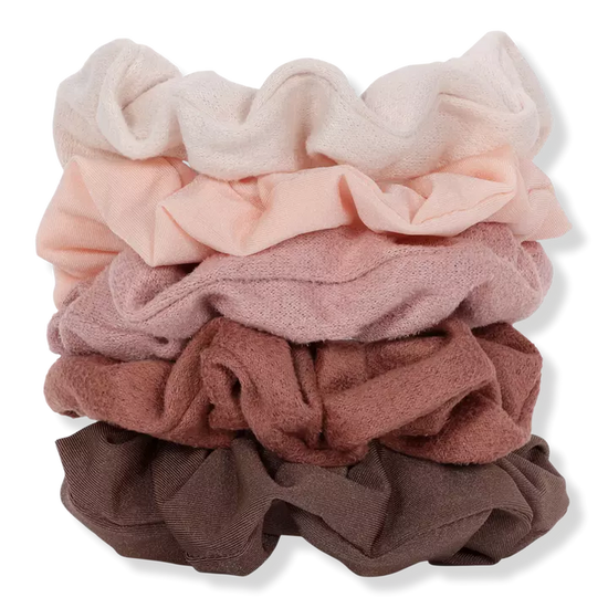Assorted Textured Scrunchies 5pc Set | KITSCH