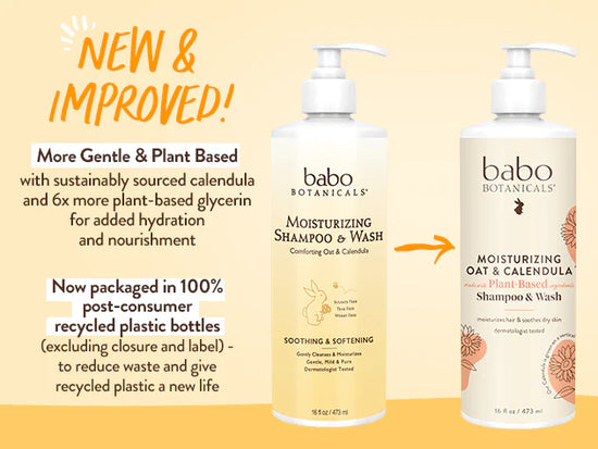Moisturizing Oat & Calendula Shampoo & Wash - 16oz | BABO BOTANICALS