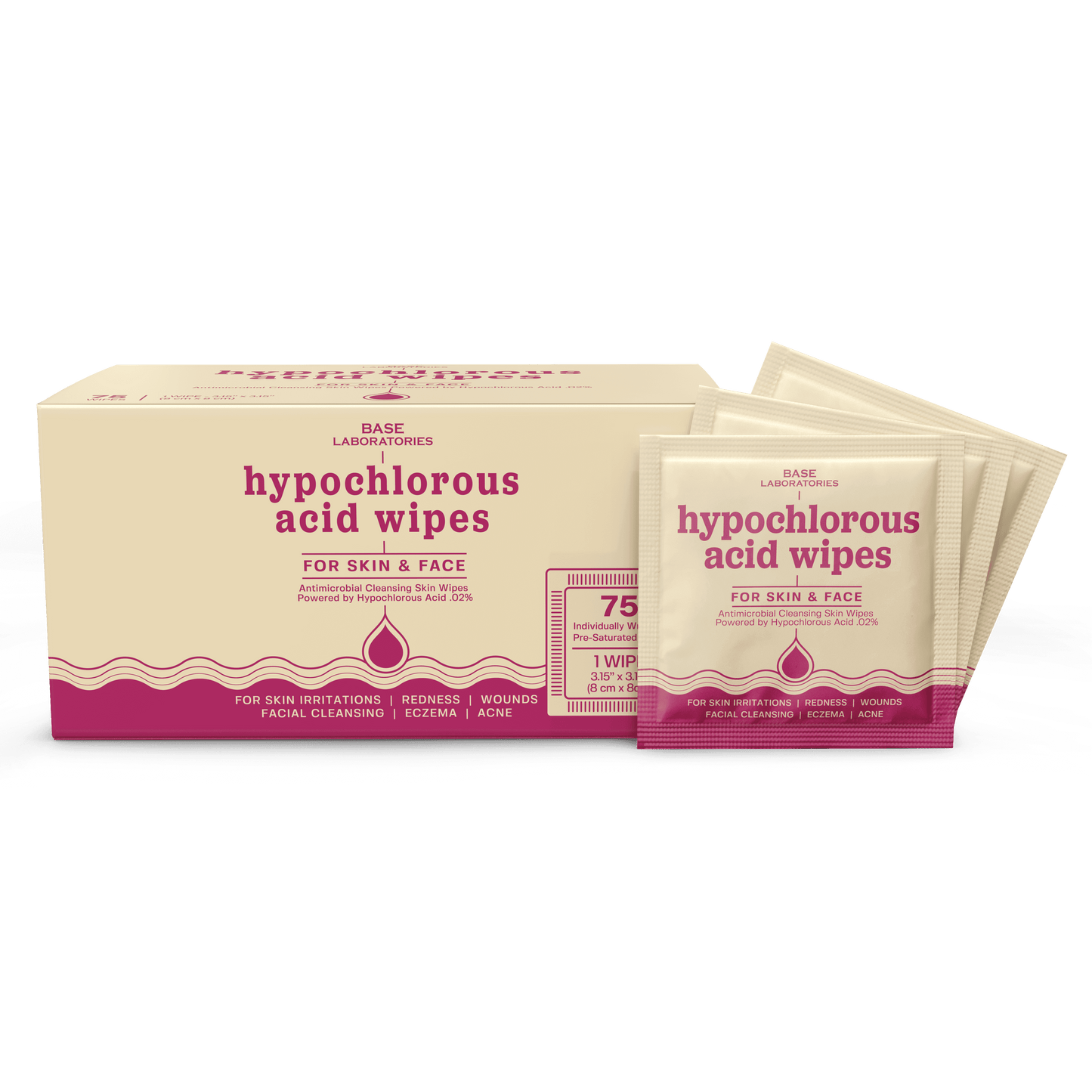 Hypochlorous Acid Facial Wipes | BASE LABORATORIES