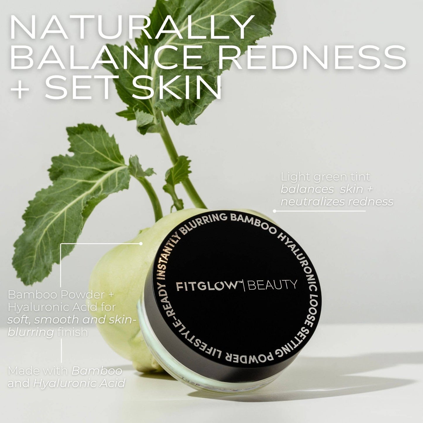 Green Bamboo Hyaluronic Loose Setting Powder | FITGLOW