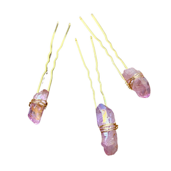 SPARKLING LILAC | Quartz Hair Pin Set