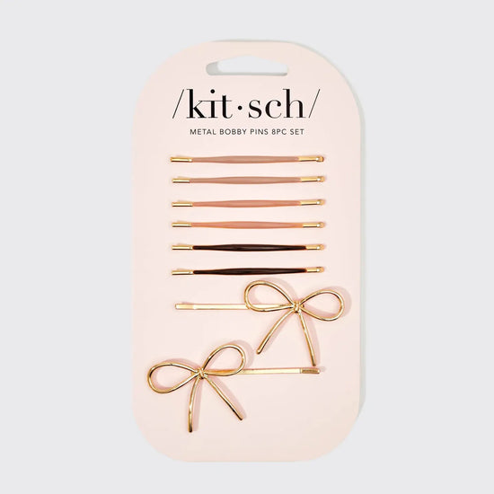 Metal Enamel Cloud & Bow Bobby Pins 8pc Set | KITSCH